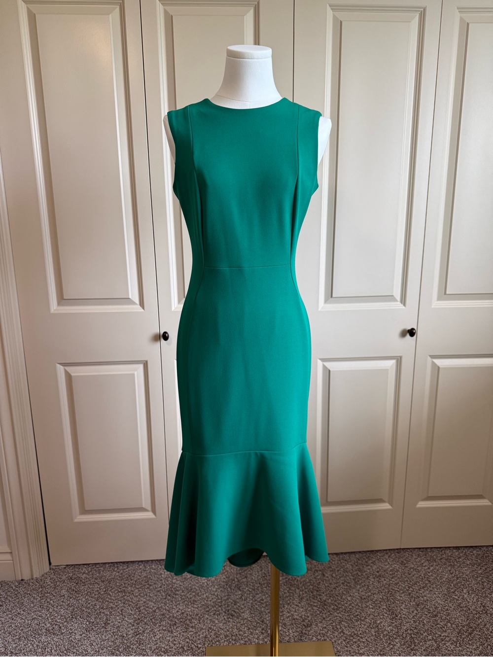 Calvin Klein Emerald Green Sleeveless Mermaid Midi Dress
